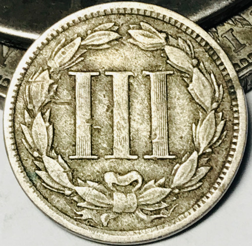 1867 three cent - three, nickel