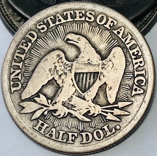 1853 seated liberty half - seated,